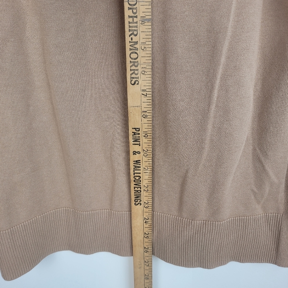 Talbot's girlfriend varsity tan cardigan white trim preppy normcore academia S - Picture 4 of 11